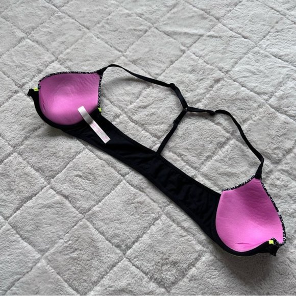Victoria's Secret PINK | Black Dot & Neon Wear Everywhere Push-Up | Size 34B - Picture 6 of 12